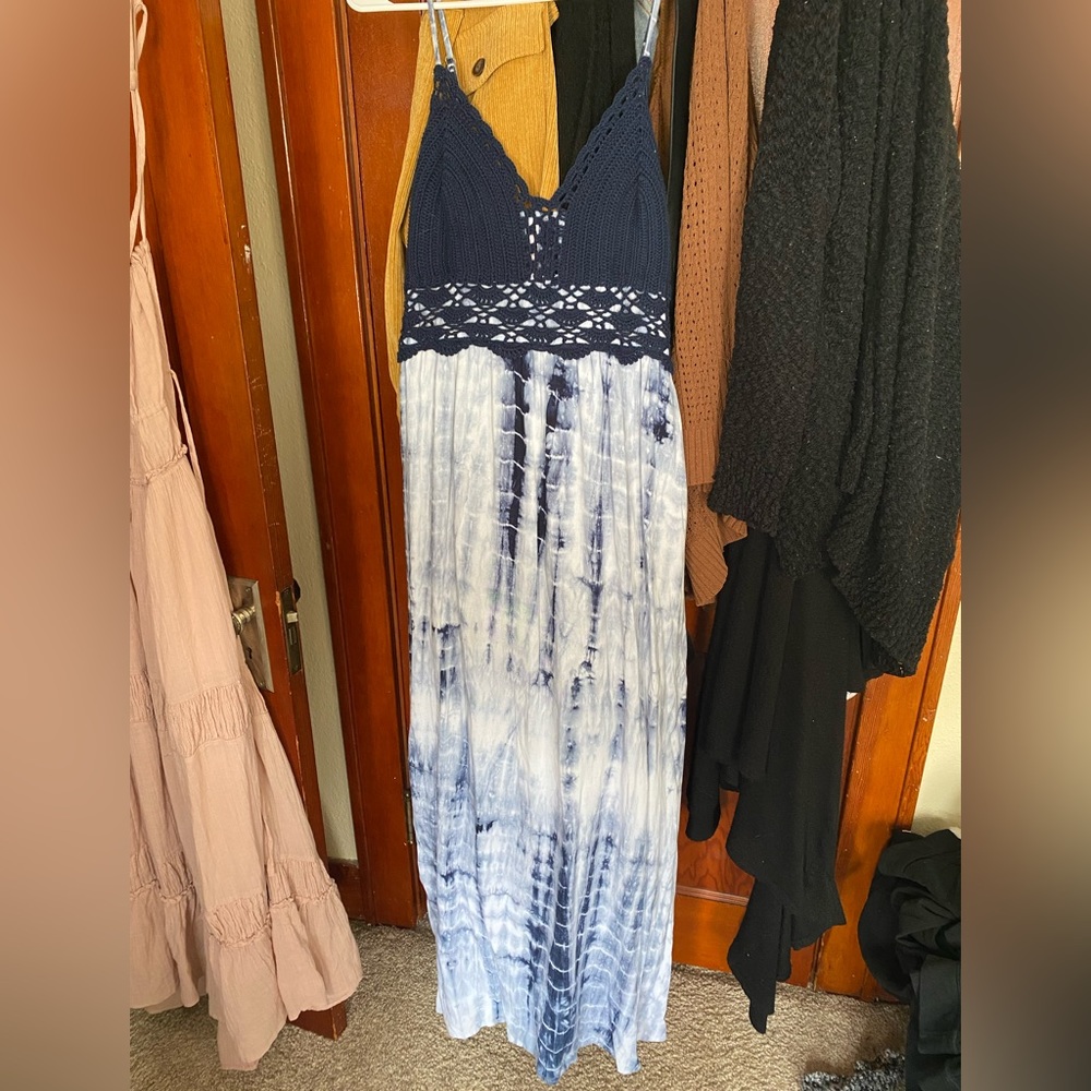 Crochet tie dye maxi dress